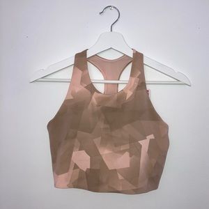 Tan and peach longline sports bra